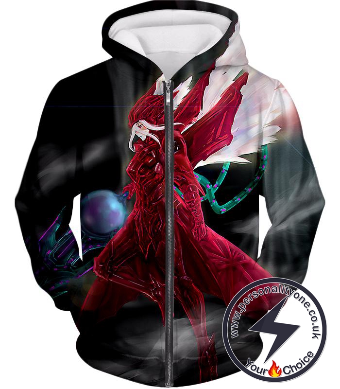 Overlord Super Cool Shalltear Bloodfallen Perfect Warrior Armor Awesome Anime Action Zip Up Hoodie